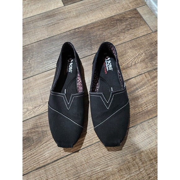BOBS from Skechers Plush Peace & Love Memory Foam Black Flats 33645 sz 11 - Picture 5 of 9